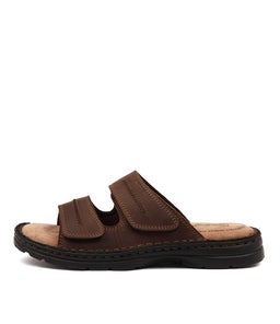 SLIDER BROWN LEATHER