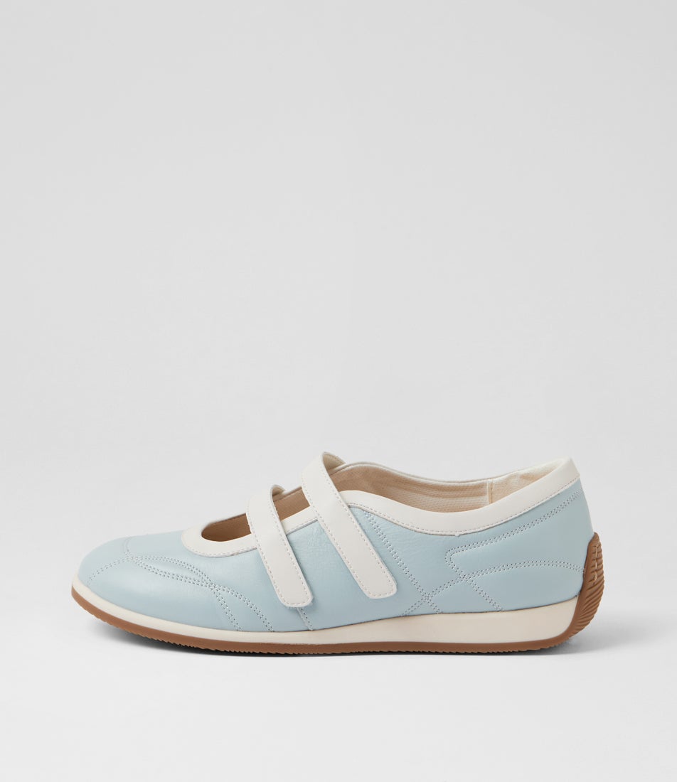 Amor Moonstone Blue White Leather Lace Up Flats Amor Moonstone Blue White Leather Lace Up Flats