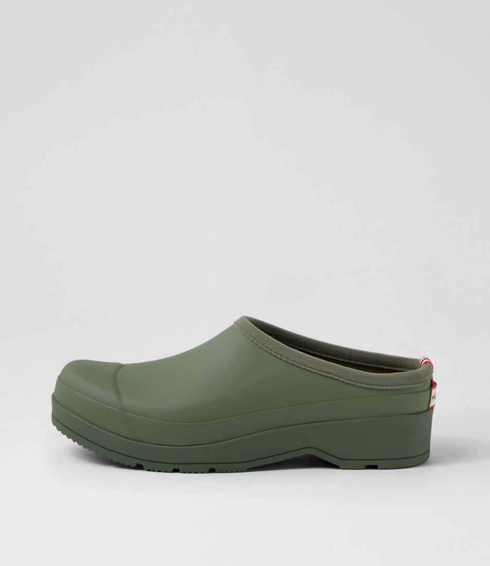 Play Green Rubber Flat Clogs Play Green Rubber Flat Clogs