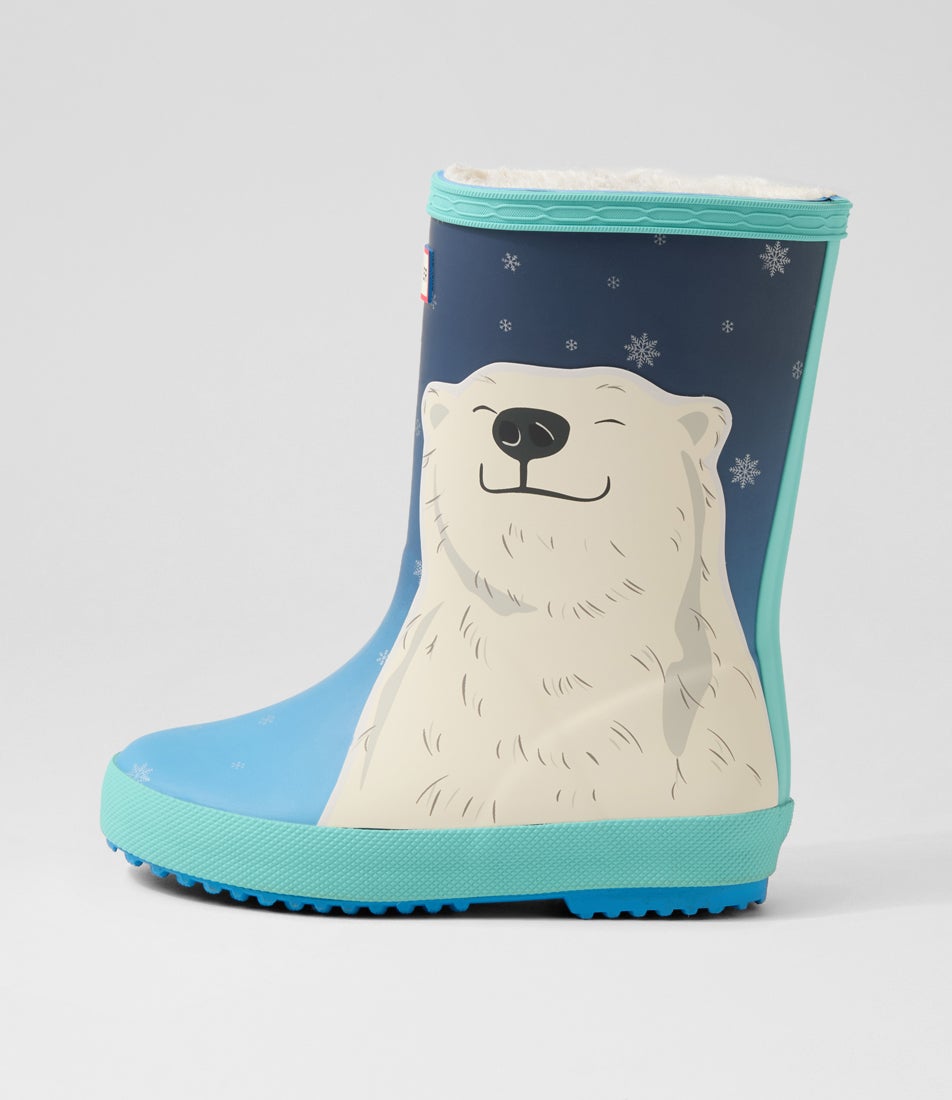Kids Polar Bear Print Rubber Gum Boots
