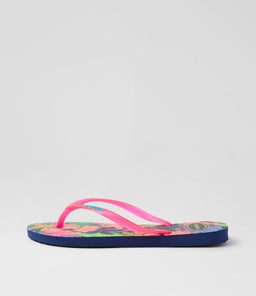 SLIM FLORAL HV NEON NAVY BLUE RUBBER