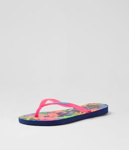 SLIM FLORAL HV NEON NAVY BLUE RUBBER