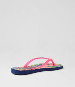 SLIM FLORAL HV NEON NAVY BLUE RUBBER