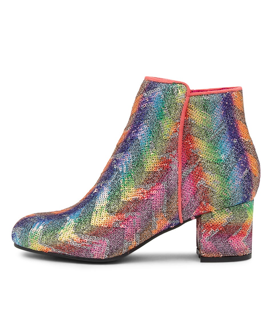 Kanye Rainbow Lurex Fabric Heeled Ankle 