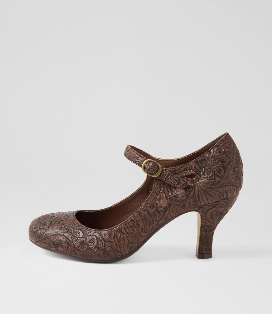 Mendy Mocha Baroque Mary Jane Heels Mendy Mocha Baroque Mary Jane Heels