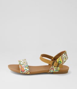SARATOGA WHITE PAISLEY TAN SMOOTH