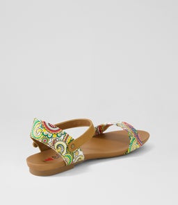 SARATOGA WHITE PAISLEY TAN SMOOTH