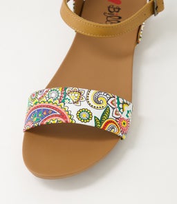 SARATOGA WHITE PAISLEY TAN SMOOTH
