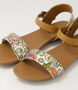SARATOGA WHITE PAISLEY TAN SMOOTH