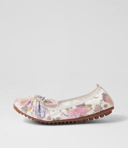 CLAYNE IL IVORY FLORAL MICROSUEDE