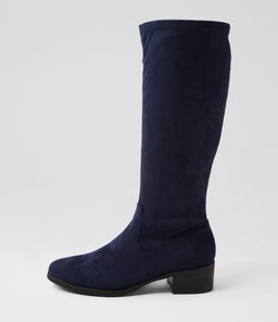 TENNER IL NAVY STRETCH MICROSUEDE