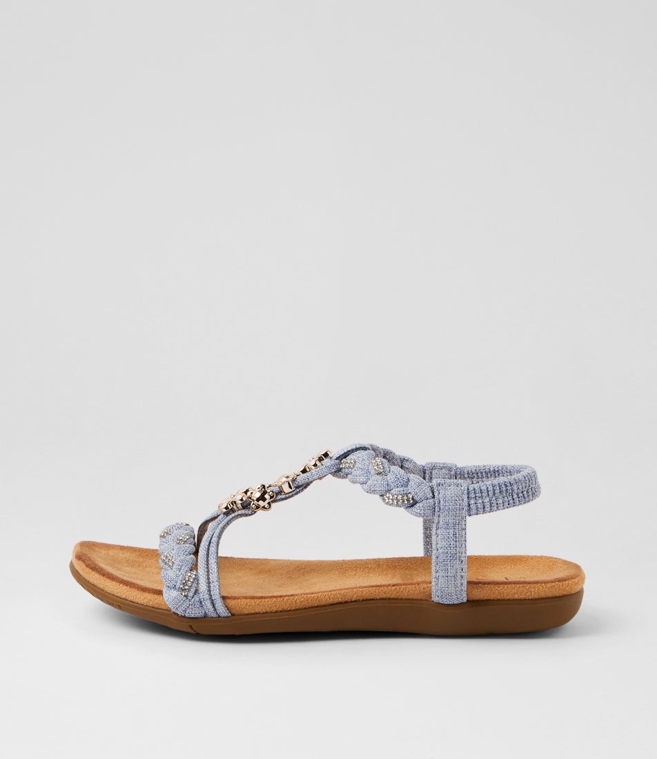 Frose Denim Blue Multi Sandals Frose Denim Blue Multi Sandals