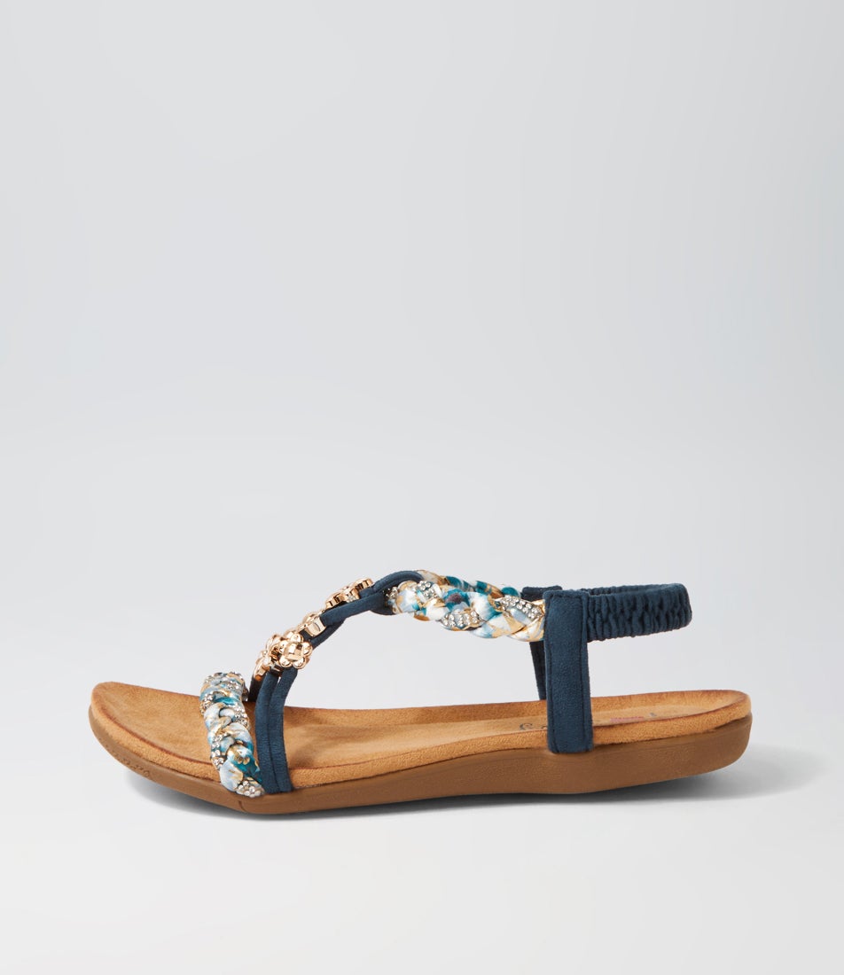 Frose Navy Multi Sandals Frose Navy Multi Sandals