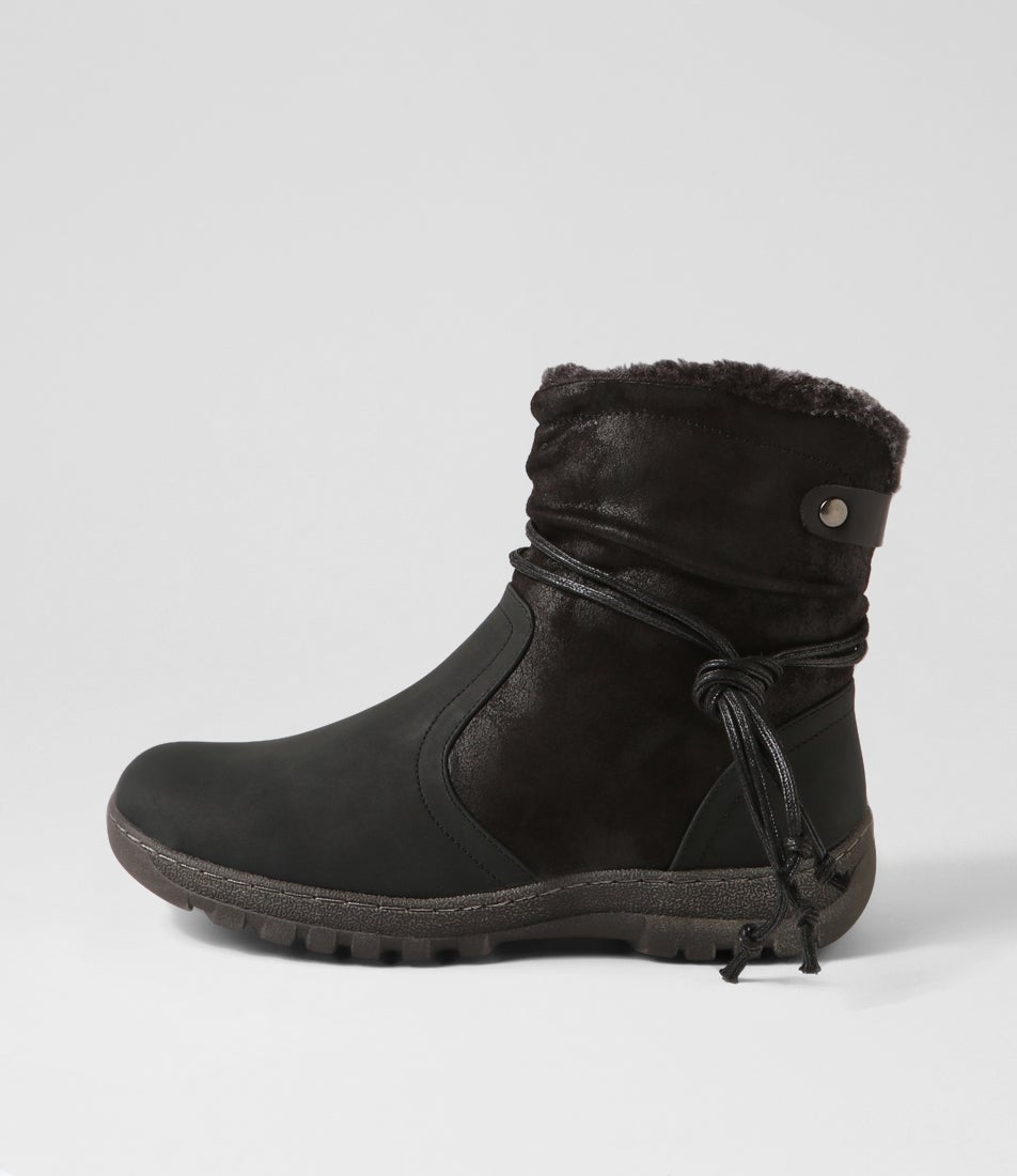 Duzzel Black Multi Ankle Boots