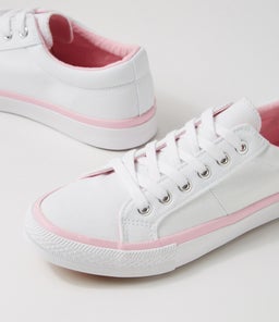 JAIHA IL WHITE WHITE&PINK SOLE CANVAS