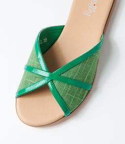 OTHELE IL GREEN GREEN PATENT PU FABRIC