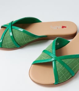 OTHELE IL GREEN GREEN PATENT PU FABRIC