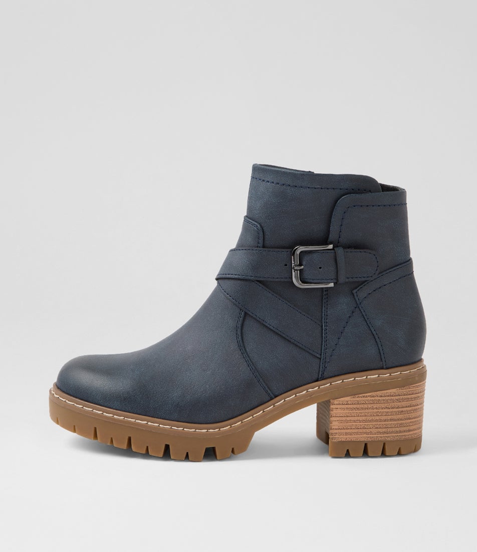 Fringle Navy Ankle Boots Fringle Navy Ankle Boots