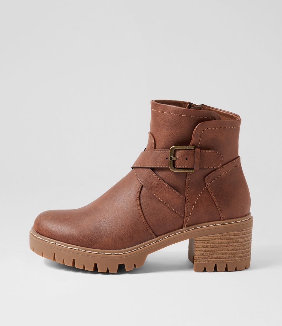 Fringle Cognac Ankle Boots