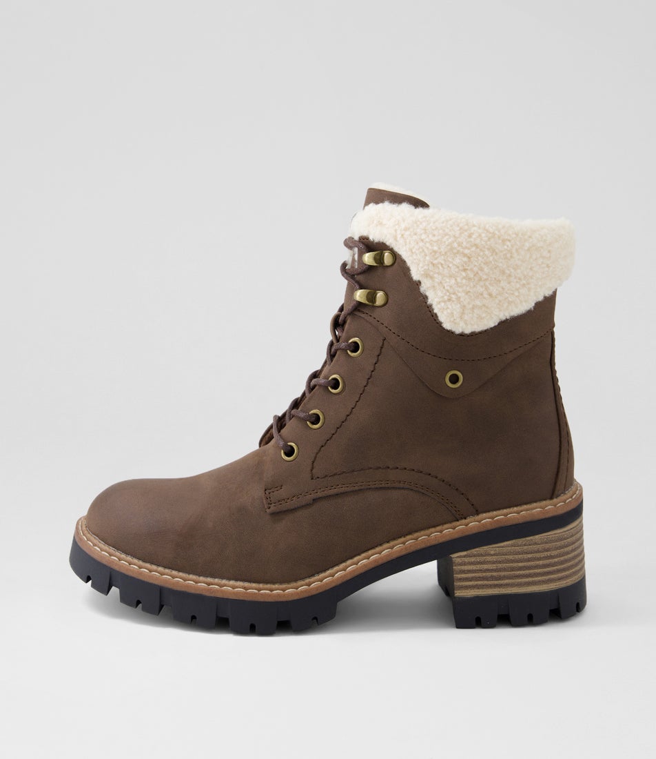 Gaspish Choc Nubuck Pu Ankle Boots