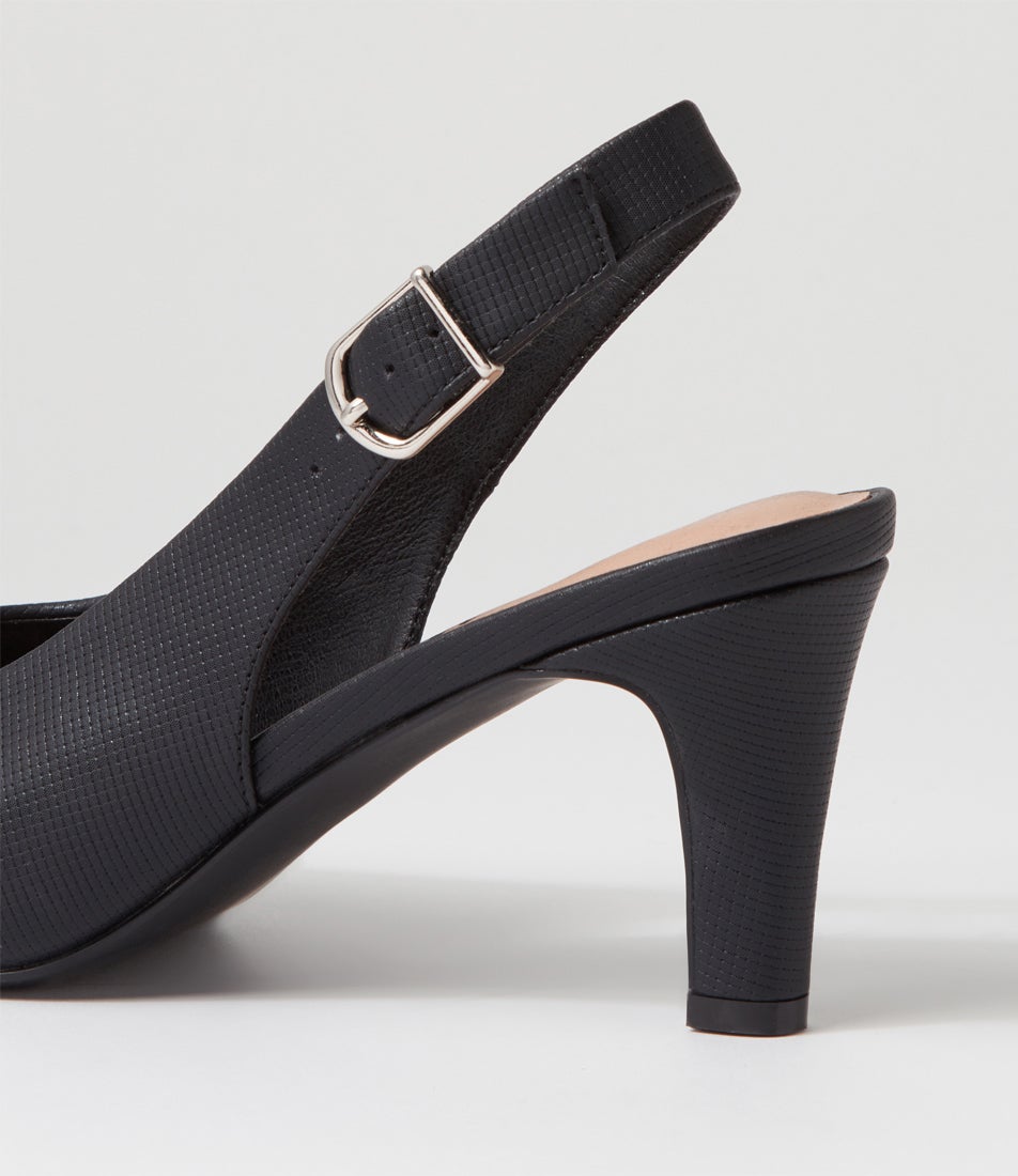 Itsumi W Il Black Lizard Heels