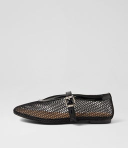 MESHINE IL BLACK PATENT PU MESH