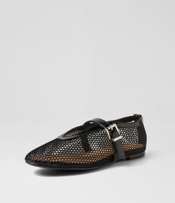 MESHINE IL BLACK PATENT PU MESH