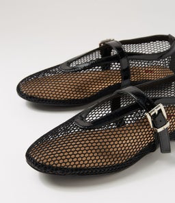 MESHINE IL BLACK PATENT PU MESH