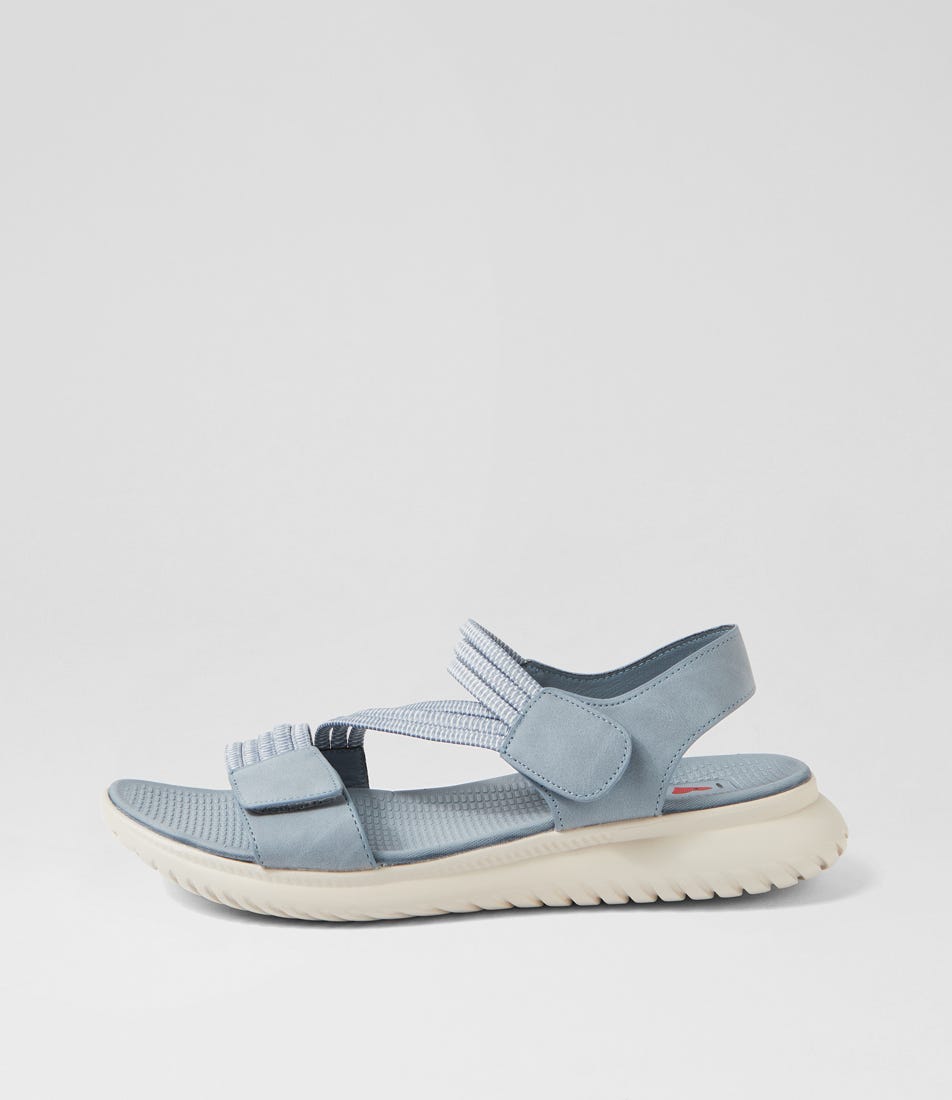 Edwyna Denim Elastic Flat Sandals Edwyna Denim Elastic Flat Sandals