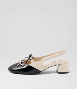 CHERUB IL BLACK CREAM PATENT PU