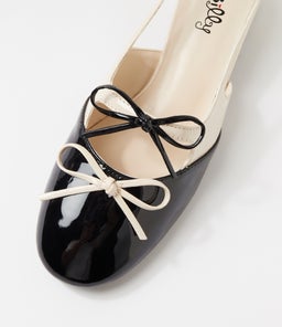 CHERUB IL BLACK CREAM PATENT PU