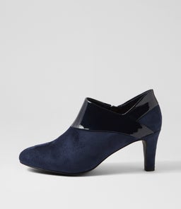 ILONDA W IL NAVY NAVY MICROSUEDE PATENT PU