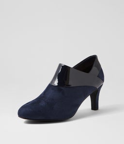 ILONDA W IL NAVY NAVY MICROSUEDE PATENT PU