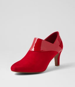 ILONDA W IL DK RED DK RED MICROSUEDE PATENT PU