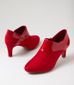 ILONDA W IL DK RED DK RED MICROSUEDE PATENT PU