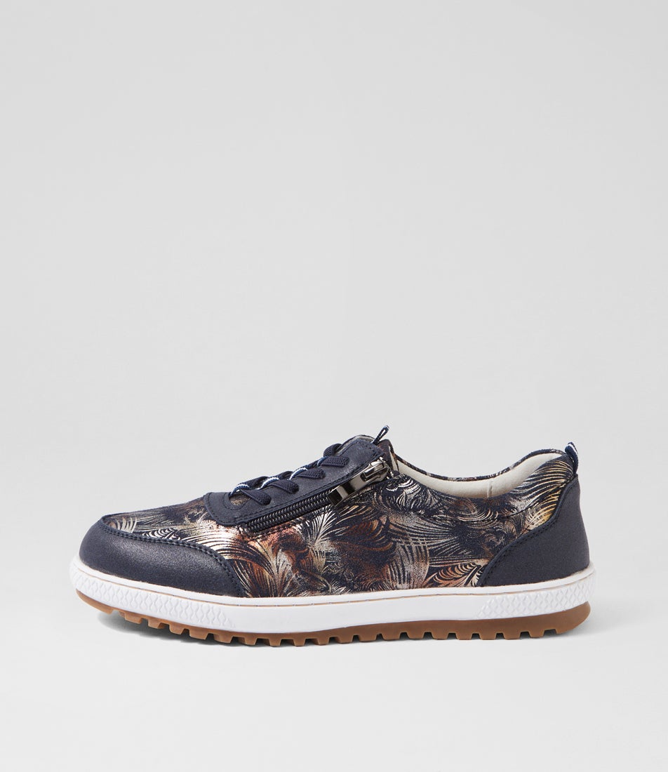 Glampie Navy Multi Microsuede Sneakers