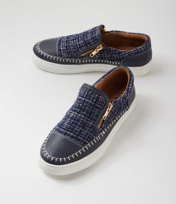 TONKI IL NAVY NAVY TWEED SMOOTH FABRIC