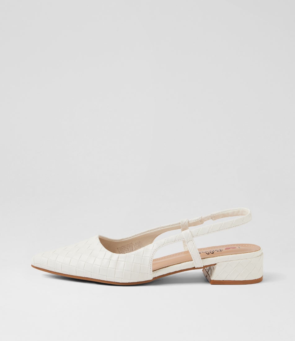 Torranzi Cream Emboss Flat Shoes Torranzi Cream Emboss Flat Shoes