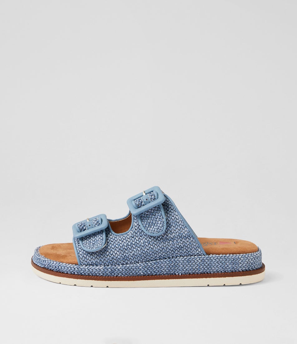 Darto Denim Synthetic Raffia Sandals Darto Denim Synthetic Raffia Sandals