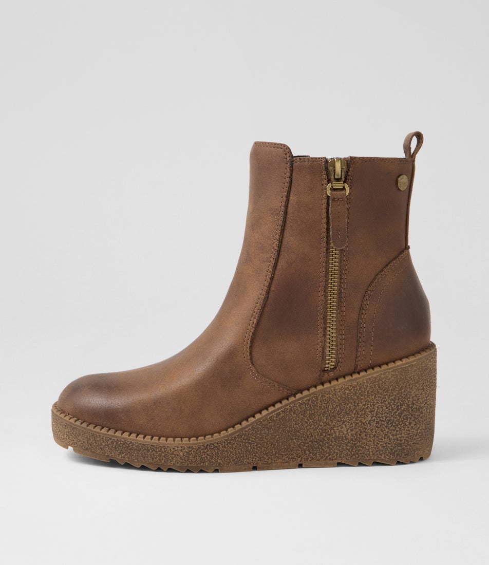 Layee Dark Taupe Microsuede Ankle Boots