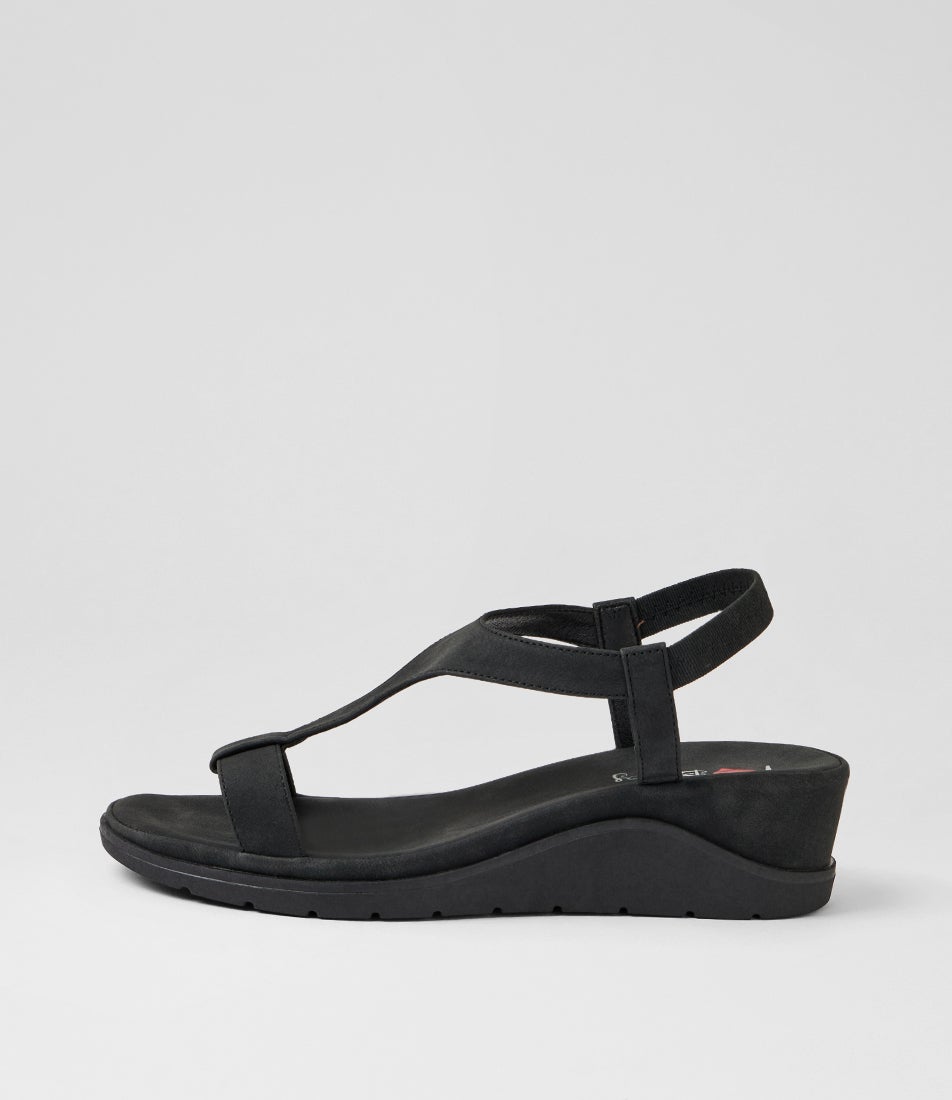 Hurno Black Nubuck Pu Sandals Hurno Black Nubuck Pu Sandals