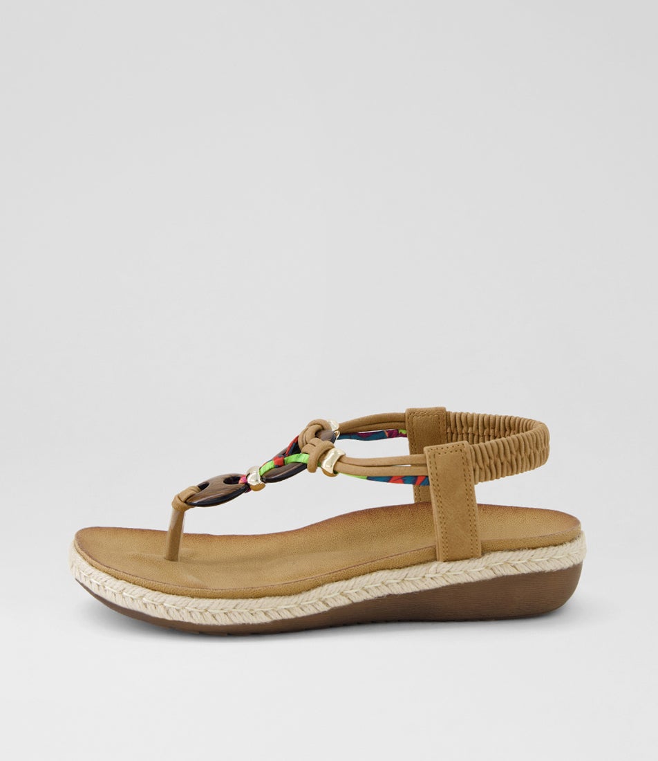 Liggy Light Tan Nubuck Pu Thongs