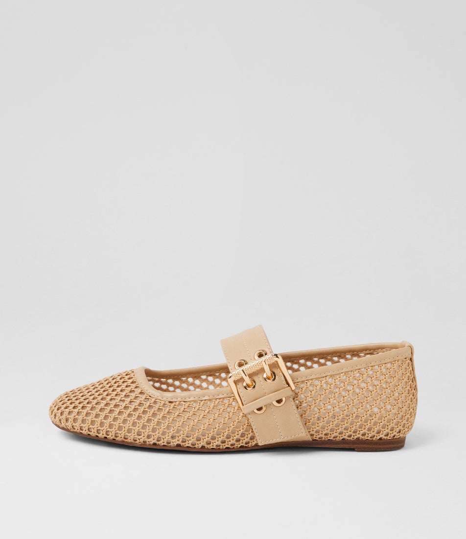 Pollinga Natural Raffia Mary Janes