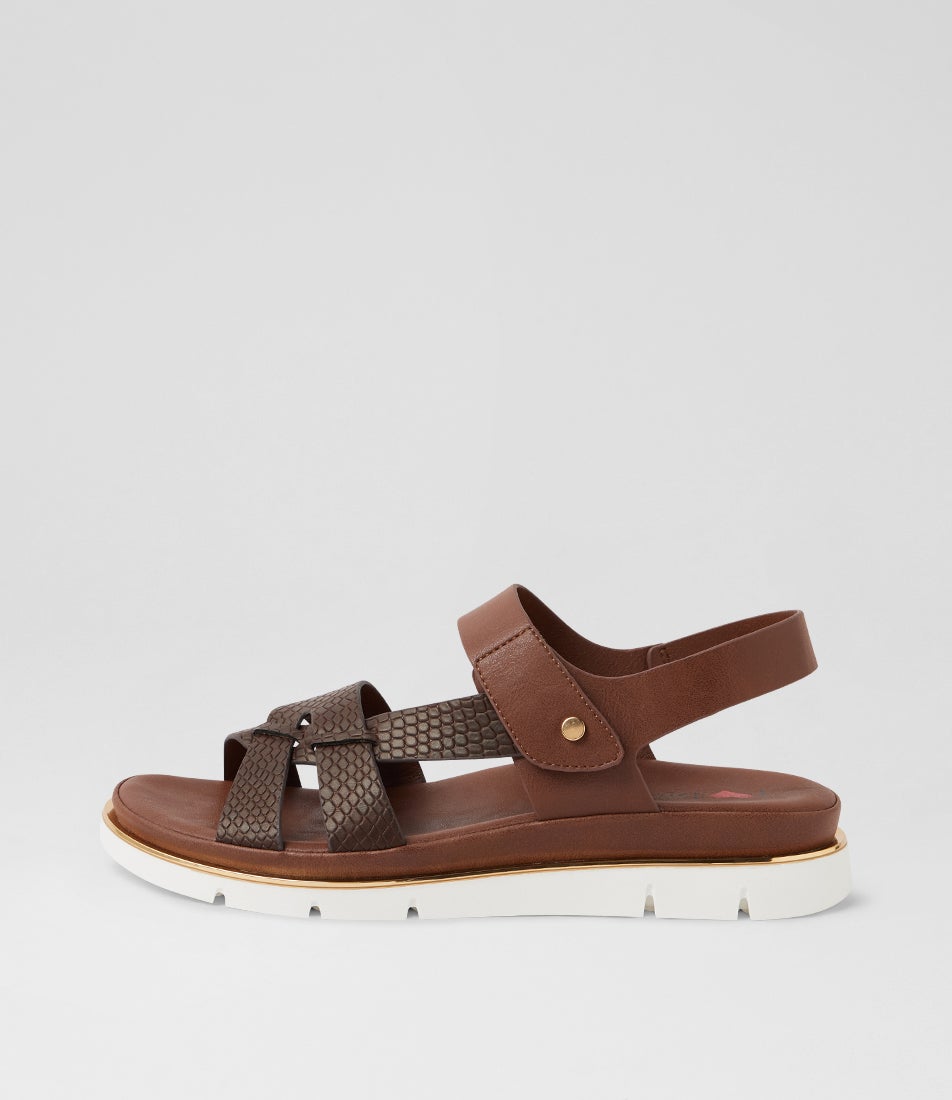 Breese Choc Lizard Choc Sandals