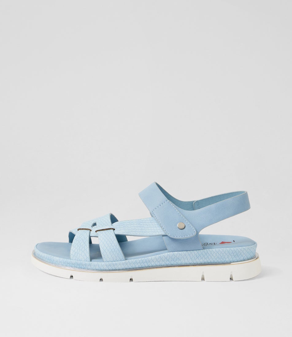 Breese Mid Blue Lizard Sandals Breese Mid Blue Lizard Sandals