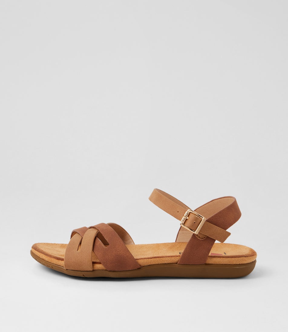 Fristie Light Tan Whiskey Nubuck Pu Sandals Fristie Light Tan Whiskey Nubuck Pu Sandals