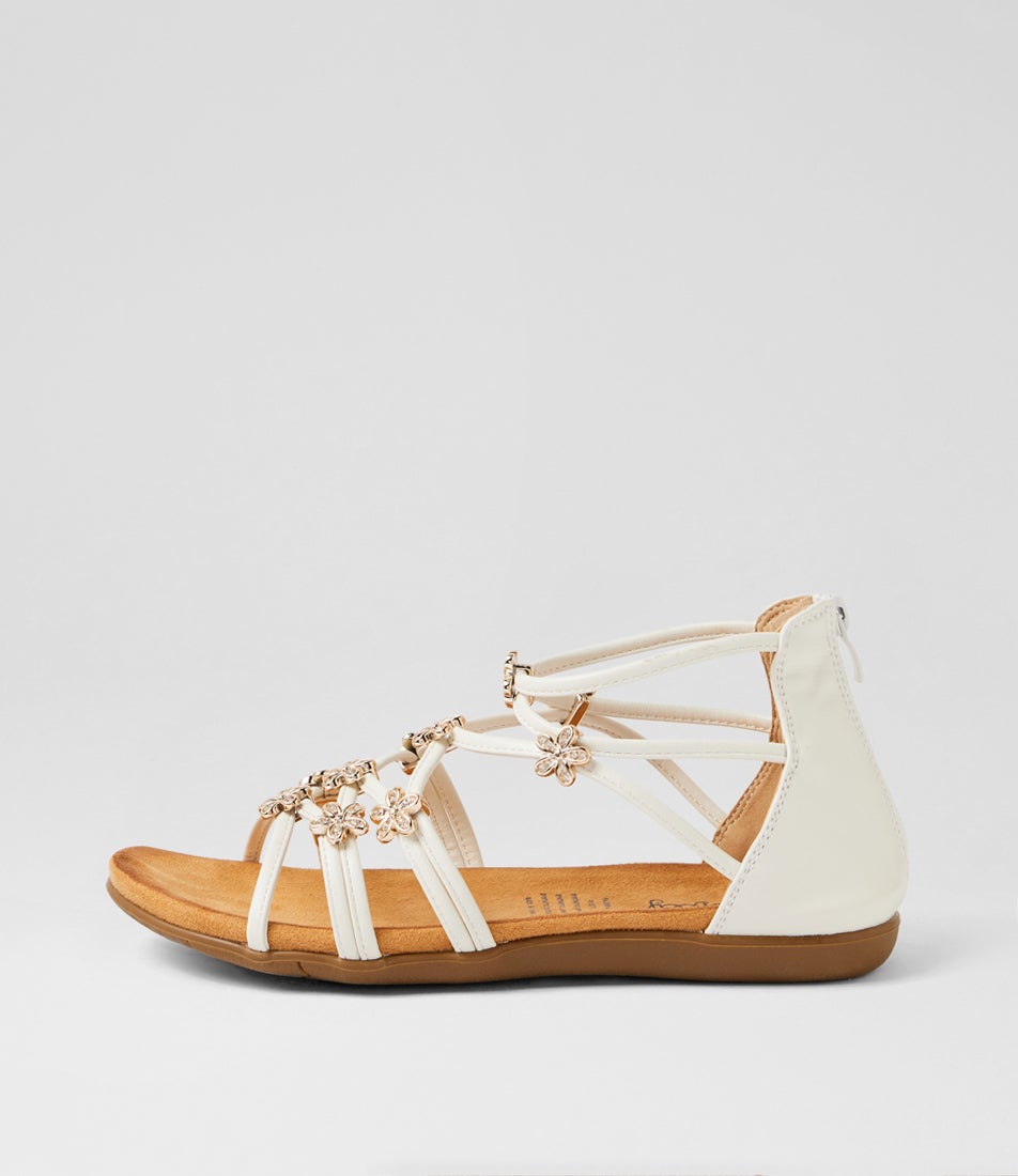 Falome White Strappy Sandals