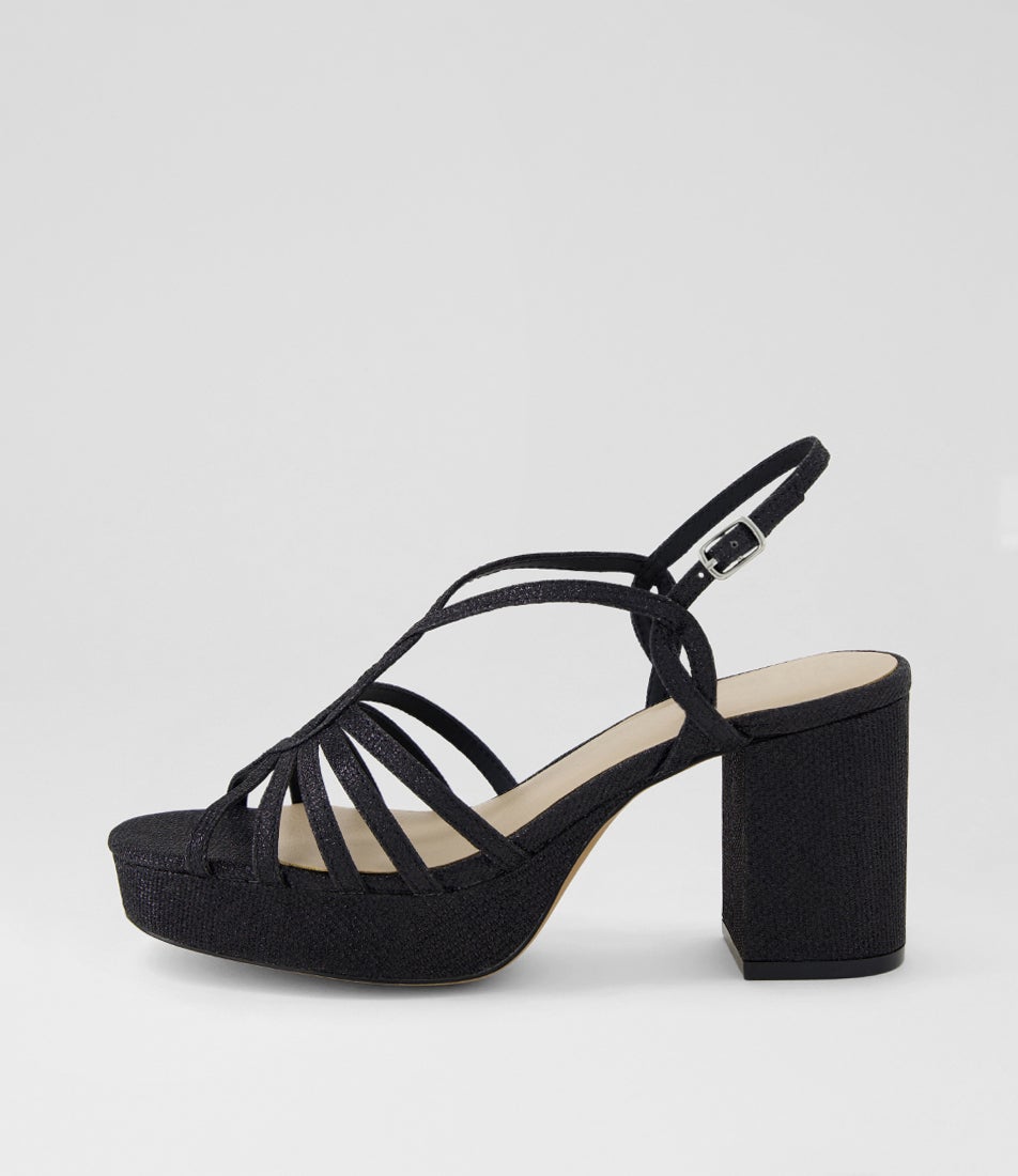 Forrum Black Glitter Sandals Forrum Black Glitter Sandals