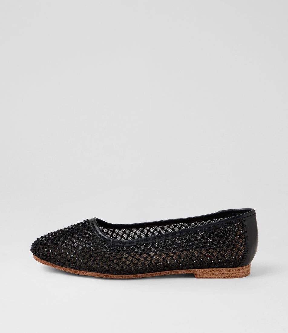 Jasiee Black Mesh Ballet Flats Jasiee Black Mesh Ballet Flats