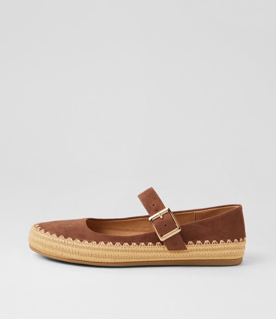Mossie Light Taupe Microsuede Mary Janes